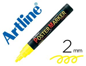 Rotulador Artline Poster Marker Epp-4-Ama Flu Punta Redonda 2 mm Color Amarillo Fluor