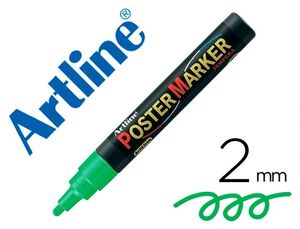 Rotulador Artline Poster Marker Epp-4-Ver Flu Punta Redonda 2 mm Color Verde Fluor