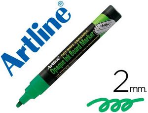 Rotulador Artline Pizarra Verde Negra Epw-4 Ve-Gr Color Verde Fluorescente Bolsa de 4 Rotuladores