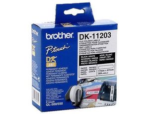 Etiqueta Adhesiva Brother Dk11203 -Tamaño 17X87 mm para Impresoras de Etiquetas Ql -300 Etiquetas-