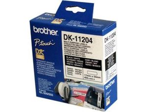 Etiqueta Adhesiva Brother Dk11204 -Tamaño 17X54 mm para Impresoras de Etiquetas Ql -400 Etiquetas-