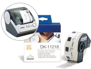 Etiqueta Brother Dk11218 para Impresoras Ql-Circulares 24 mm -1000 Etiquetas-