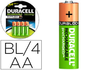 Pilas Recargables Duracell Staycharged Hr06 Aa 2400 Mah Blister 4 ud