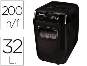Destructora de Documentos Fellowes Automax 200M Capacidad de Corte 200 Hojas Particulas Destruye Gra