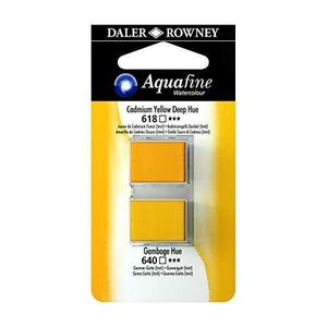 Set 2 Medios Acuarela Daler Rowney Aquafine Water Colour Amarillo de Cadmio/goma Gutta