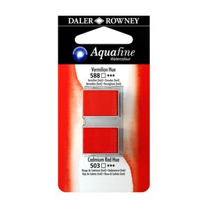 Set 2 Medios Acuarela Daler Rowney Aquafine Water Colour Bermellon/rojo de Cadmio