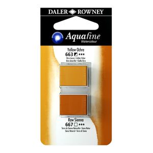 Set 2 Medios Acuarela Daler Rowney Aquafine Water Colour Ocre Amarillo/siena Natural