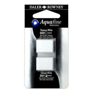 Set 2 Medios Acuarela Daler Rowney Aquafine Water Colour Blacno Titanio/blanco Chino