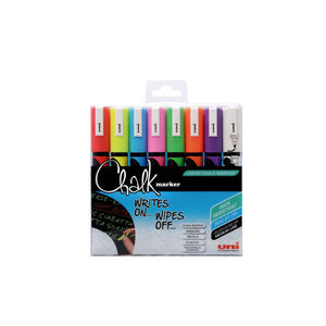 Rotulador de Tiza Líquida Uni Chalk Punta Cónica 1,8-2,5 mm. Colores Surtidos Blíster /8 ud.