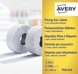 Etiquetas de Precios Avery Adh. removible 26X12 mm Blanco Rollo 1. 500 uds.