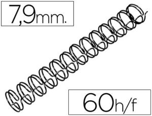 Espiral Wire 3:1 7,9 mm N. 5 Negro Capacidad 60 Hojas Caja de 100 Unidades