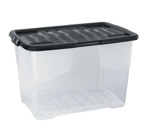 Caja almacenaje plástico con tapa y ruedas 67 litros, Soler Hispania, Correos Market