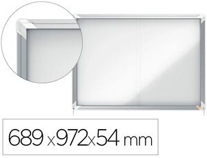 Vitrina de Anuncios Nobo Premium Plus Magnetica con Puerta Corredera 8 X Din A4 689X972X54 mm