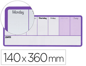 Planificador Semanal Nobo Magnetico Color Violeta 140X360 mm