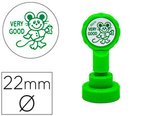 Sello Artline Emoticono Muy Bien Color Verde 22 mm Diametro