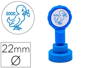 Sello Artline Emoticono Bien Color Azul 22 mm Diametro