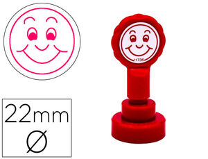 Sello Artline Emoticono Sonrisa Color Rojo 22 mm Diametro
