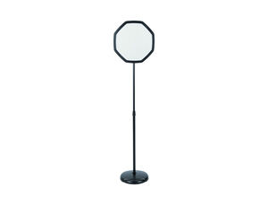 Expositor de Pie Bi-Office Forma Octogonal Magnetico Ajustable Altura Color Negro 1650X300 mm