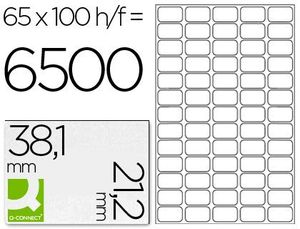 Etiqueta Adhesiva Q-Connect Kf00573 -Tamaño 38,1X21,2 mm -Fotocopiadora -Laser -Ink-Jet-Caja con 100