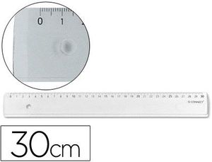 Regla Q-Connect 30 cm Plastico Transparente