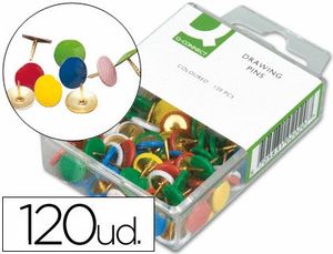 Chinchetas Q-Connect Colores Surtidos Caja 120 ud
