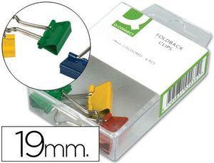 Pinza Metalica Q-Connect Reversible 19 mm Caja 6 ud Surtidas