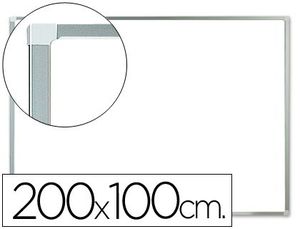 Pizarra Blanca Q-Connect Lacada Magnetica Marco de Aluminio 200X100 cm