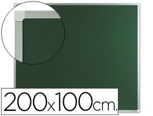 Pizarra Verde Mural Q-Connect 200X100 cm sin Repisa con Marco de Aluminio