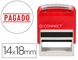 Sello Entintado Automatico Q-Connect Pagado Almohadilla 14X38 mm Color Rojo