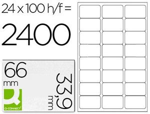 Etiqueta Adhesiva Q-Connect 66X33,9 mm Caja 100 Hojas A4