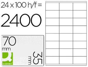 Etiqueta Adhesiva Q-Connect 70X35 mm Caja 100 Hojas A4