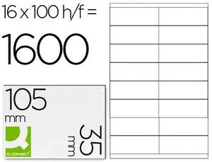 Etiqueta Adhesiva Q-Connect 105X35 mm Caja 100 Hojas A4