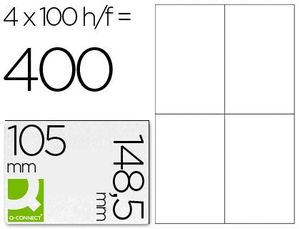 Etiqueta Adhesiva Q-Connect 105X148,5 mm Caja 100 Hojas A4