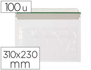 Sobre Autoadhesivo Q-Connect Portadocumentos 310X230 mm Ventana Transparente Paquete de 100 Unidades
