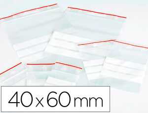 Bolsa Plastico Autocierre Q-Connect 40X60 mm Paquete de 100 Unidades