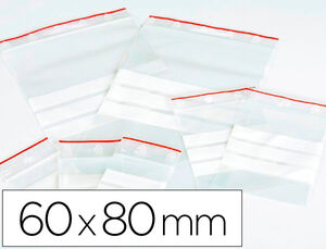 Bolsa Plastico Autocierre Q-Connect 60X80 mm Paquete de 100 Unidades