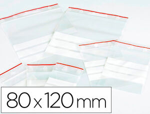 Bolsa de polietileno con cierre zip transparente. 80X120 mm