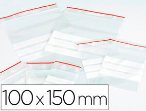 Bolsa Plastico Autocierre Q-Connect 100X150 mm Paquete de 100 Unidades