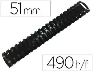 Canutillo Q-Connect Ovalado 51 mm Plastico Negro Capacidad 490 Hojas Caja de 10 Unidades