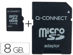 Memoria Sd Micro Q-Connect Flash 8 Gb Clase 4 con Adaptador