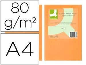 Papel Color Q-Connect Din A4 80Gr Naranja Neon Paquete de 500 Hojas