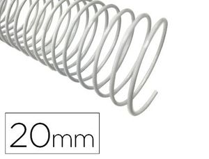 Espiral Metalico Q-Connect Blanco 64 5:1 20Mm 1,2Mm Caja de 100 Unidades
