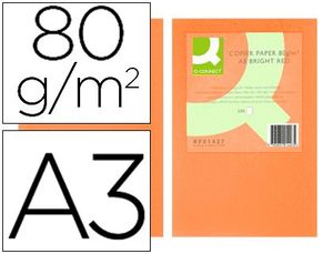 Papel Color Q-Connect Din A3 0Gr Naranja Intenso Paquete de 500 Hojas