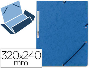 Carpeta Carton Gomas y Solapas Q-Connect Azul 320X243 mm