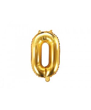 Globo Foil Número 0 Oro 35 cm (Sólo Aire)
