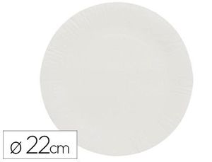 Plato Papel Reciclable Blanco 22 cm Paquete 100 Unidades