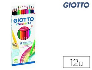 Lapices de Colores Giotto Colors 3. 0 Caja Carton de 12 Lapices Colores Surtidos