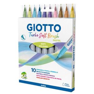 Rotulador Punta Pincel Giotto Turbo Soft Brush Caja 10 Colores Pastel Surtidos