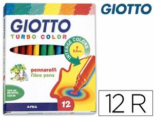 Rotulador Giotto Turbo Estuche 12 Colores Surtidos