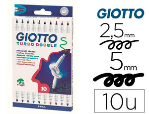 Caja 10 Rotuladores Giotto Turbo Doble Colores Surtidos
